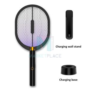 RestfulNights Store 3-In-1 Mosquito Racket Electric Mosquito Swatter Rechargeable Insect RacketMosquito Killer Swatter Racket Insect Zapper
