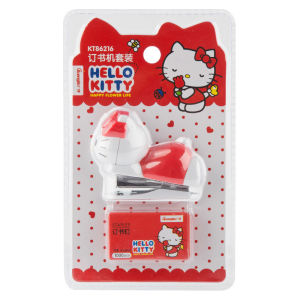 Cartoon Anime Mini Stapler Set Hello Kitty Portable Color Paper Binding Machine Fashion Stationery Office School Supplies Gifts