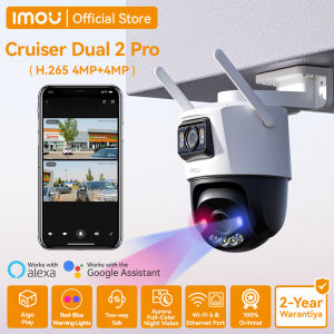IMOU Cruiser Dual 2 Pro 4K Dual Lens Security CCTV Outdoor Camera Wireless WiFi Red-Blue Warning Lights Aurora Audio