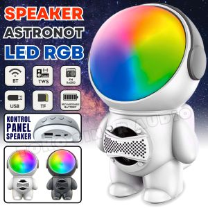 ASRONOT Salon Bluetooth Full Bass LED RGB FLECO F-148 Astronot Putih Hitam / Speaker Bluetooth Portable LED RGB Reachargable Spaceman Flash RGB 5Watt 1200mAh | TOKO SINAR AUDIO