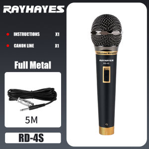 RAYHAYES Platinum Dynamic Microphone with 5 Meter Audio Cable for Karaoke Performance