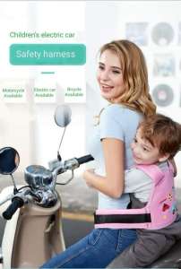 WIN WIN Shop Adjustable Motorcycle Safety Belt For Children Kids Scooter Strap Baby Carrier Seat Belt Cute Cartoon Boys Girls Electromotor Trailer Bike Anti-drop Protector Harness Seat Strap