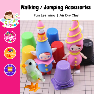 DIY Kids Winding Toy Air Dry Clay Craft Material Accessories Walk Module Walking/Jumping Movement