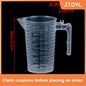 【ZTOYL】 100 250 500ml đo ly Jug rõ ràng Baking nhà bếp bột nước với bìa SC