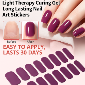 Nail Art Stickers UV Curing Gel Patches Innovative Technology Full Cover Nail Wraps With Brightening Effect Easy Application