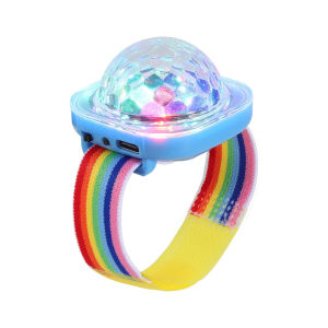 Disco Ball Light Wearable LED Strobe Watch RGB DJ Party Lamp Sound Activated Car Ambient Lighting Rechargeable Kids Birthday Gift Suction Cup Mount Stage Light