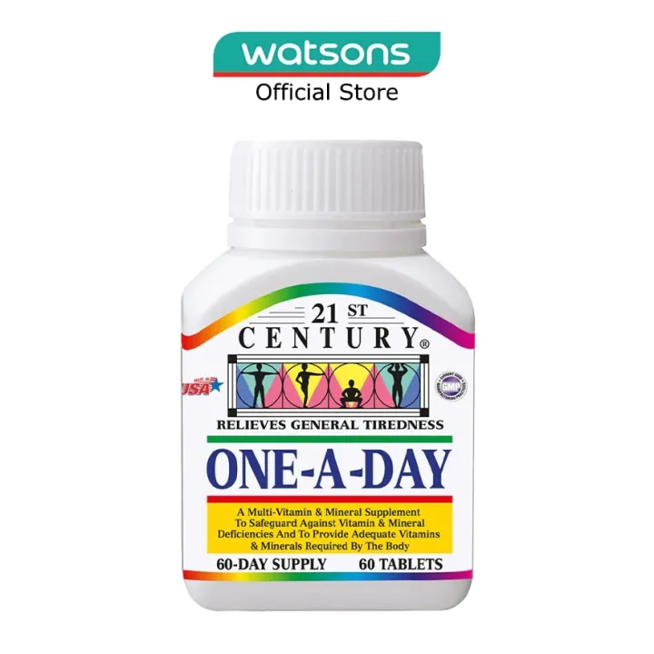 21ST CENTURY One A Day Multi Vitamin & Mineral Supplement Tablets (Relieves General Tiredness) 60s