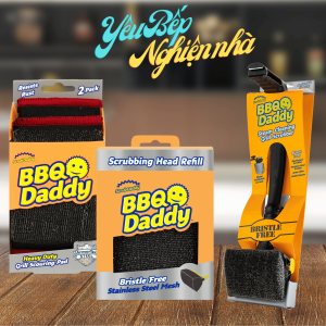 Cây chà rửa BQQ Daddy cho vỉ nướng ngoài trời - Rửa sạch lớp cháy khét với khả năng chà mạnh hơn kiểm soát nhiệt độ