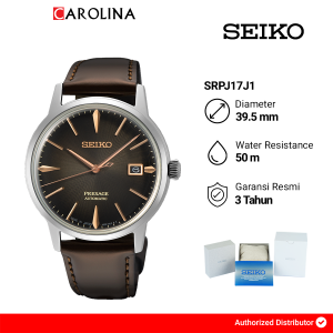 Jam Tangan Pria Seiko Presage SRPJ17J1 Cocktail Time Brown Dial Brown Leather Band