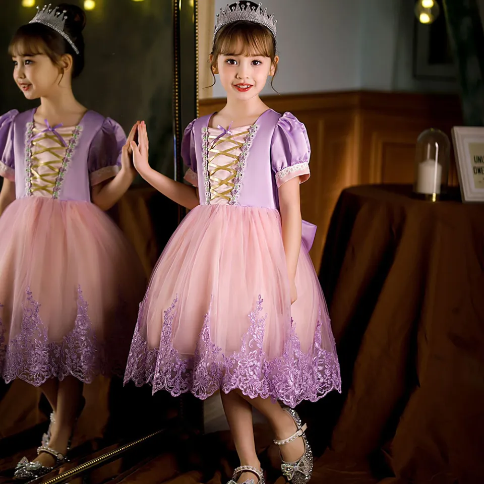 Rapunzel Princess Sofia Fancy Dress MQATZ 4PCS Baby Girl Rapunzel Sofia  Princess Dresses Kids Girl Birthday
