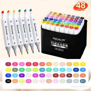 168Colors Marker Alcohol Markers Professional Art Marker Set Highlighter Pen Art Supplies Stationery