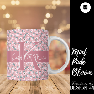 Personalized Mug-Mint Pink Bloom Limited Edition
