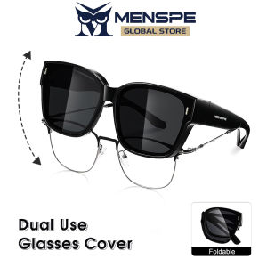 MENSPE Sunglasses Over Glasses Sunglasses Foldable Myopia Glasses Cover TAC Polarized Sunglasses  Folding Fit Over Glasses Men Women UV400 Wear Over Glasses Anti-Glare Cover Over Sun Glasses for Outdoor Travel Driving