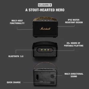 Powerful Bass Bluetooth Speaker Portable Wireless Boombox Kilburn II Inspired Design Loud Sound