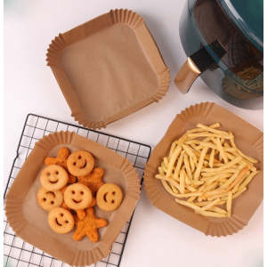 Air Fryer Parchment Paper 50pc Liners Non-Stick Disposable Air Fryer Liners Basket Unperforated Round Parchment Paper