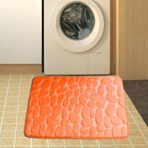 OPEAREY Bathroom Water Absorption Carpets Non-slip Doormat Cobblestone Embossed Floor Rug Bath Mat