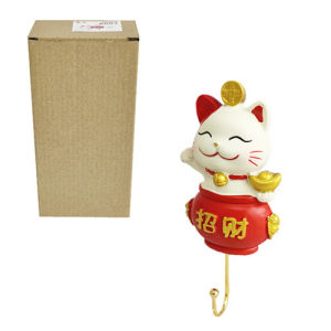 Creative and cute lucky cat decorative key rack/hook for entryway/foyer wall