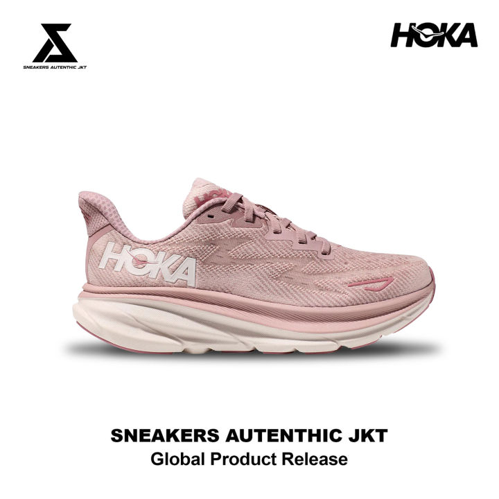 Sepatu Running Womens Hoka One One Clifton Pale Mauve Peach Whip