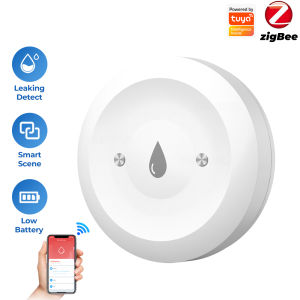 SMATRUL Tuya Zigbee Water Immersion Sensor Smart Life Leakage Sensor Detector Water Linkage Alarm App Remote Monitoring Water Leak Detector