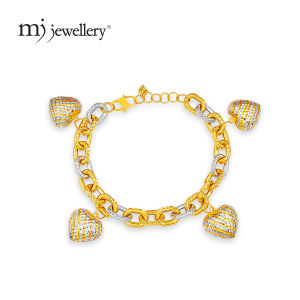 MJ Jewellery 375/9K Gold Sauh Bracelet with Love T99 (L Size)