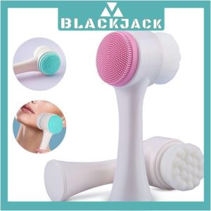Pembersih Wajah Silikon / Alat Cuci Muka Sikat Wajah Facial Brush / Kuas Masker Wajah Silikon Facial Brush / Kuas MakeUp Satuan Alat Kosmetik Make Up Brush-BLACKJACK