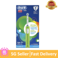 Oral B Junior Kids Electric Toothbrush Rechargeable for Children Aged 6 - 12, 1 Children’s Electric Toothbrush Rechargeable Handle and 1 Sensitive Toothbrush Replacement Head Powered by Braun, Purple. 