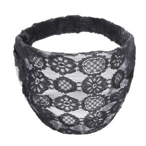 huiheyu hairnet for women for work hair net with ribbon black hair net for women long hair hair net for kitchen bunet for women hairnet with ribbon for women Non Slip Mesh Flower Headband Hair Hoop Hollow Lace Hairbands Headdress Wide Side Head Wrap