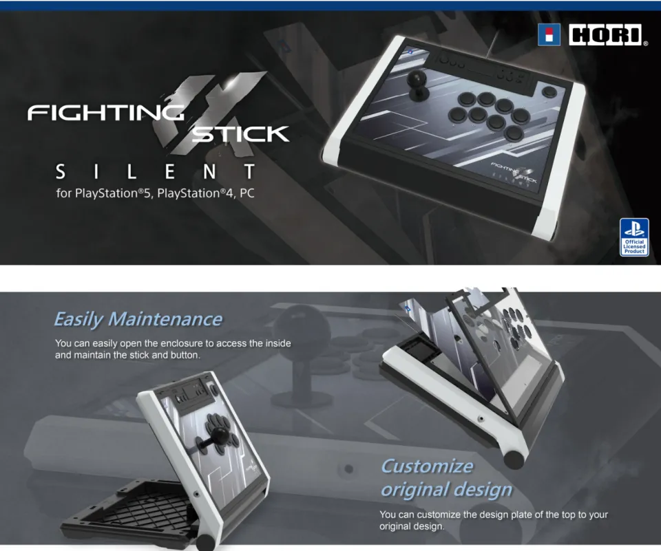 Hori Fighting Stick Alpha Silent for PS5/ PS4/ PC (SPF-039A