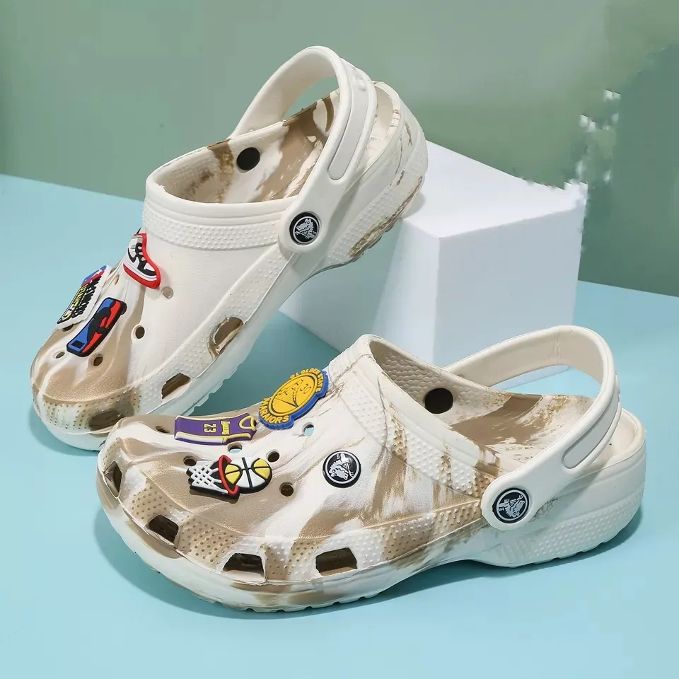 Cream deals colored crocs