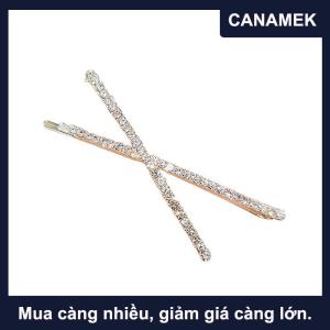 【CANAMEK】 2pcs chéo tinh thể kẹp tóc thạch x tóc Clip barrettes đơn giản Side Clip