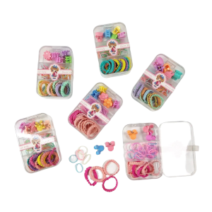 80pc karet jepang 12pc hair ties 5pc jepit rambut anak korea aksesories rambut set box akrilik mini