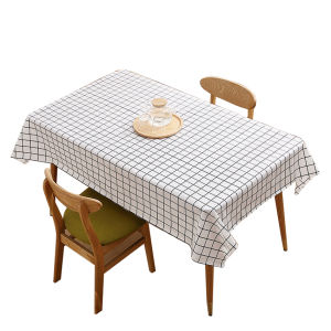 ผ้าคลุมโต๊ะ ผ้าปูโต๊ะ ผ้าปูโต๊ะผ้ามัน ผ้าคลุมโต๊ะกันน้ำ ผ้าปูโต๊ะอาหาร ผ้าปูโต๊ะลายตาราง tablecloth กันน้ำ สี่เหลี่ยมผืนผ้า มี 4 สี 2 ขนาด