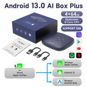 CarlinKit TBOX Wireless CarPlay AI Box Android 13 Wireless Android Auto Adapter SIM 4G LTE GPS 8+128G For Carplay Car Radio