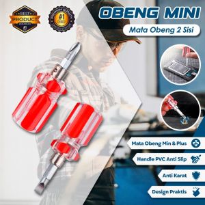 Sn  Obeng 2 Sisi Obeng Mini Bolak Balik Min Plus Handle PVC Transparant – Obeng Serbaguna Obeng Mini 2 Sisi Bisa Di Bolak Balik