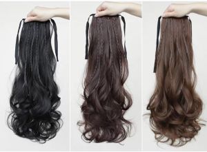Tóc giả nữ cột xoăn thắt bính tóc giả buộc tóc đuôi ngựa