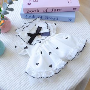 ER52858 Breathable Dog Princess Dress Lightweight Love Lace Pet Puppy Clothing Fashion Cute Dog Fluffy Skirt For Small Medium Cat Dogs
