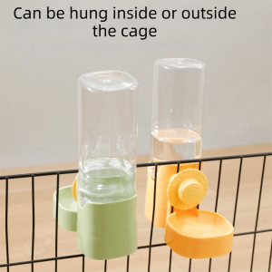 POMELOBT Cage Hanging Rabbit Water Bottle Green Yellow Pink PP Cat Gravity Water Dispenser Pet Feeding Product Anti-Drip Design Dog water drinking bottle For Small Animals