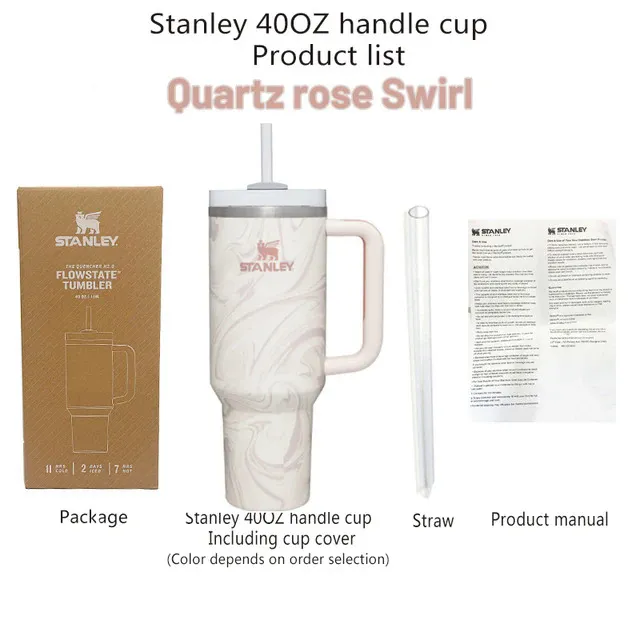 30oz/40oz Stanley Adventure Quencher H2.0 Tumbler With Handle Stainless Steel Vacuum Insulated Car Mug Thermal Iced Travel Cup