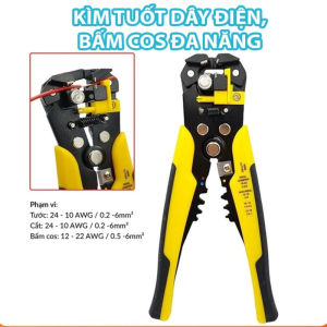 Kìm tuốt dây cắt dây điện bấm đầu cos đa năng 3 trong 1 dành cho thợ điện chuyên nghiệp