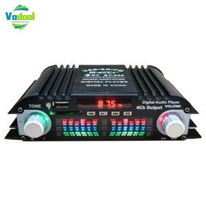 Vodool 1600W Peak Power Digital 4 Channel Audio Amplifier FM Radio USB Bluetooth-Compatible 4 Channel Bluetooth-Compatible Sound FM USB Digital HIFI Audio Stereo Power Amplifier