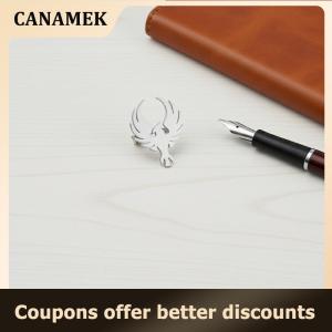 【 CANAMEK 】 Phoenix Brooch Pin Gold Color Stainless Steel Animal Badge Elegant Suit Collar Accessory for Formal Events