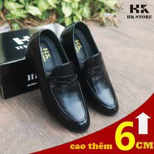 Giày da nam tăng chiều cao 6cm - da bò thật 100% bảo hành 12 tháng - kiểu dáng trẻ chung nhưng lại rất lịch lãm - hàng chính hãng HK.STORE (dd02)