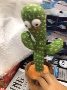 Mainan Kaktus Joget Musik Lagu Baterai Cas dan Biasa