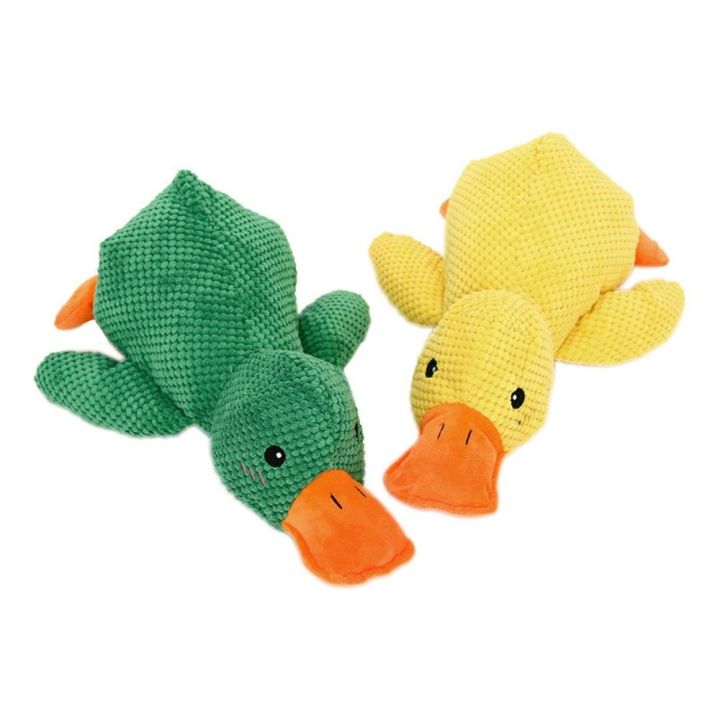 EQUOMT Durable Dog Calming Duck Cartoon Soft Squeaky Goose Pet Toys ...