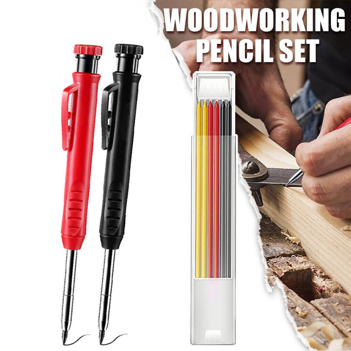 Woodworking Mechanical Pencils Metal Solid Carpenter Pencil With Refill ...