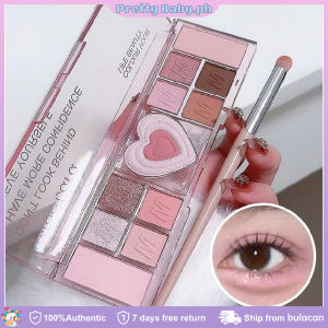 12 Colors Sweet Heart Eyeshadow Powder Blusher Palette Love Shape Blush Highlights Multipurpose Makeup Palette Brown Caramel