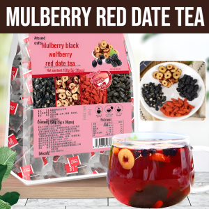 5g*30pcs/Bag Mulberry Red Date Tea Four Country Yingtai Tea Black Wolfberry Red Date Goji Berry Tea Healthy Tea Kidney Liver Stay Up Late Recovery Tea Healthy Drink