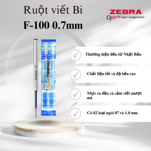 Bút bi bấm kim loại Zebra F301 0.7 mực xanh Nhật Bản [Chính hãng]