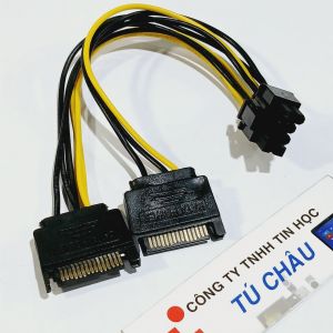 Cáp SATA ra 8 Pin (Có 2 Pin rời tách 8 Pin thành 6 Pin) / Dài 15Cm