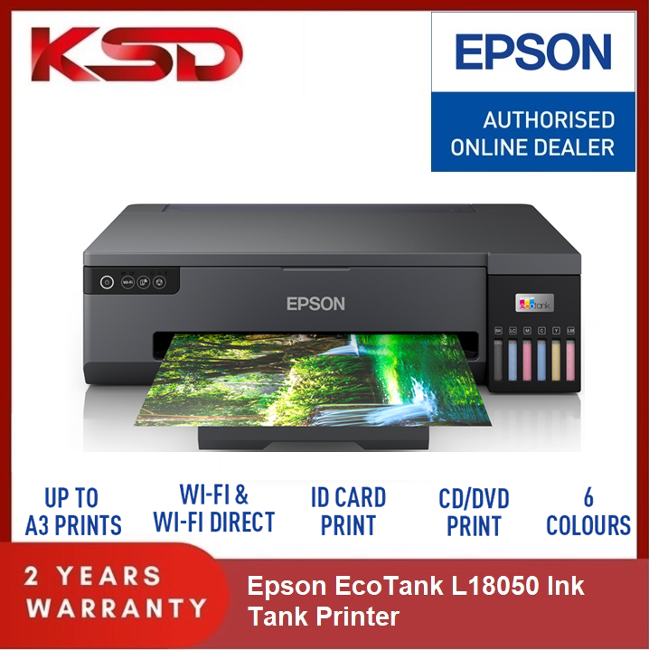 Epson Ecotank L18050 Ink Tank Printer With 6 Colour Inks Borderless Printing Up To A3 Id Card 7456